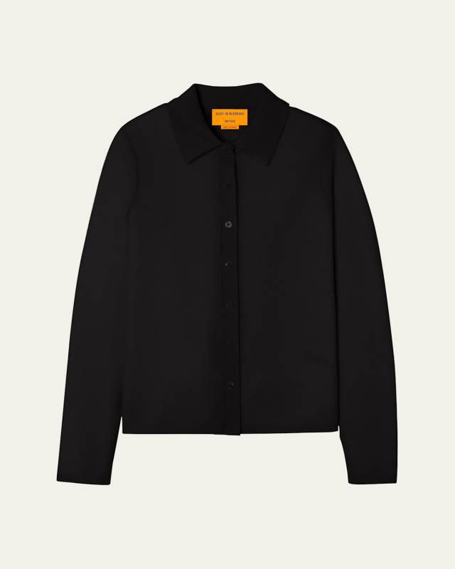 Elle Cashmere Button-Front Shirt